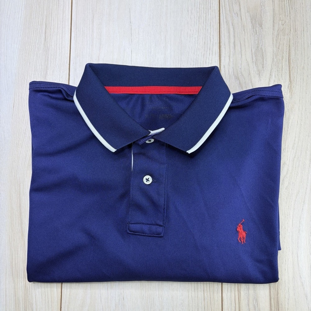 POLO RALPH LAUREN Men's Performance Short Sleeve Golf Embroidered Blue XL